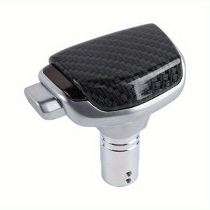 TEMU 카본 파이버 항공기 헤드 시프트 노브, 스타일 합금 커버와 가죽 기어 시프터, 대부분의 자동 및 수동 변속기에 적합, 대부분의 차량에 사용 가능