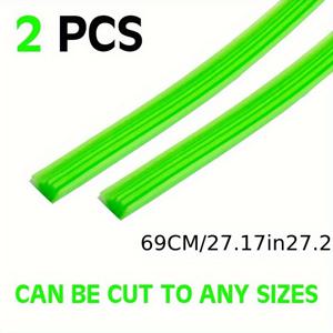 TEMU 2개 세트 자동차 와이퍼 블레이드 차량용 실리카 젤 실리콘 스트립 6mm, 프레임리스 본리스 윈드스크린 윈드실드 와이퍼 블레이드 리필, 녹색