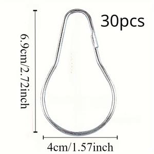 TEMU 30개 스테인리스 스틸 커튼 후크, 호박 디자인 - 드레이프 & 샤워 커튼용 부드러운 후크, 클래식 스타일, 내구성 & 간편한 설치, 샤워 커튼 후크 | 장식용 커튼 후크 | 부드러운 메커니즘, 커튼 후크 세트|행거|샤워커튼