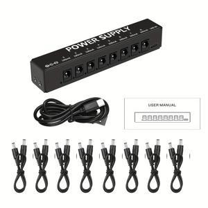 TEMU 기타 이펙트 페달 전원 공급 장치 8개 격리된 DC 출력 9V, 개별 단락 보호 기능이 있는 이펙트 페달용