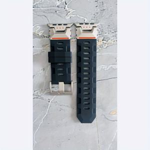 TEMU 새로운 메카 메탈 기계 패턴 실리콘 스트랩 iWatch 678 애플 SE7용, 애플 42mm, 44mm, 45mm, 49mm 호환 실리콘 스포츠 스마트워치 밴드