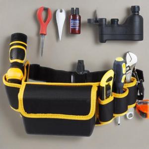 TEMU 1개 헤비듀티 조절 가능한 허리 도구 파우치 - 전기공, 목수용 두꺼운 내마모성 원단 벨트 백 & 안전한 잠금장치 다수의 수납칸 포함, 작업 현장 및 필수품을 위한 휴대용 도구 보관 주최자, 멀티펑셔널 디자인, 튼튼한 구조|힙색