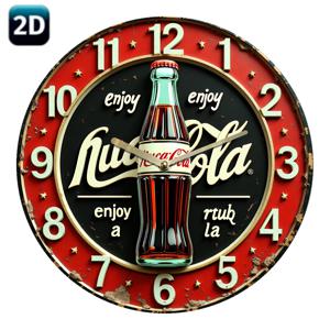 TEMU 베니치 코라 라운드 벽시계 - 주방/사무실/카페용 빈티지 소다병 디자인, 굵은 숫자, 배터리 구동 아크릴 무소음 시계, 선명한 가독성 - 모던 데코 선물 아이디어