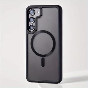 TEMU 폰 케이스: 럭셔리 매그네틱 매트 투명 충격방지 무선충전 폰 케이스, S21 S22 S23 S24 S25 Plus Ultra FE 호환, 쉘