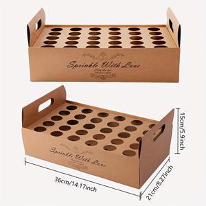 TEMU 종이 튜브 홀더 박스, 파티 장식 상자, 갈색 종이 조각 튜브 홀더 트레이 (30구), 꽃잎 종이 튜브 선물 상자, 결혼식/신부 선물 행사 및 휴일 장식용.