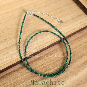 TEMU 2mm (0.07인치) 천연 말라힛 다면체 비즈 목걸이 1개 — 멋진 다층 빈티지 액세서리, 여름용 수제 제작, 어버이날, 졸업 축하, 축제 행사, 우아한 장식으로 완벽