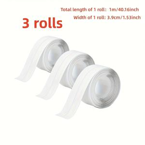 TEMU 3롤 백색 방수 테이프 - 다용도 실링 테이프, 욕조, 샤워실, 바닥, 지붕 누수 수리용 - 쉽게 커팅 가능, 누수 방지 DIY 홈 수리|욕조
