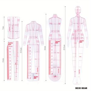TEMU 여성 의류 디자인 인체 패션 동적 다이어그램 눈금자 손으로 그린 모델 효과 다이어그램 템플릿