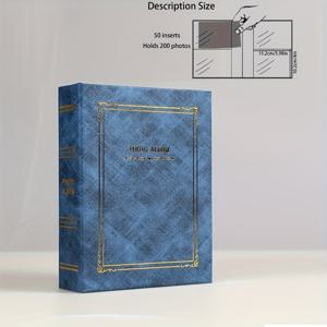 TEMU 빈티지 스타일 앨범, 6×8 또는 4X6인치 사진 100/200장 수납 가능, 결혼식, 생일 및 홈 데코에 완벽.