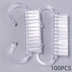 TEMU 100개/박스 네일 아트 청소 브러쉬 도구 파일, 네일 아트 케어 매니큐어 다색 소프트 먼지 제거 앵글 아크릴 네일 먼지 브러쉬