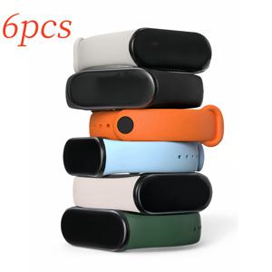 TEMU 샤오미 브레이슬릿 10 6 5 3 시리즈용 내구성 있는 실리콘 팔찌 밴드 6개 세트 - 안전하고 편안한 착용감의 캐주얼 심플 스타일 워치 밴드