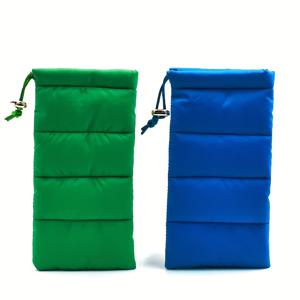 TEMU 2개 세트 소프트 퀼트 안경 케이스 - 패딩 & 드로스트링 클로저, 나일론 안경 파우치 (독서용 안경, 패션 안경, 블로킹 안경용)