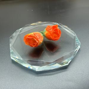 TEMU 우아한 육각형 디스플레이 스탠드 - 수제 광택 유리 쇼케이스, 보석 및 문방구 무게표시용, 홈 & 오피스 장식에 적합 | 선물로 이상적인 반짝이는 표면