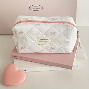 TEMU 스위트 리본 팔각 코인 지갑, 새로운 스타일리시 디자인, 여행용 대용량, 휴대용 세면도구 보관 가방