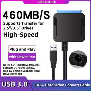 TEMU SATA to USB 3.0 하드 드라이브 어댑터 케이블, 2.5/3.5인치 HDD/SSD 지원, 최대 16TB 지원, 12V 전원 공급 포트 (전원 어댑터 미포함), 플러그 앤 플레이, 데스크탑 및 노트북용 고속 데이터 전송