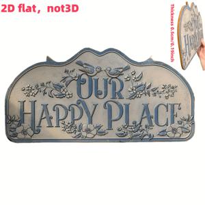 TEMU 2D 플랫, 빈티지 블루 인조 나무 벽걸이 