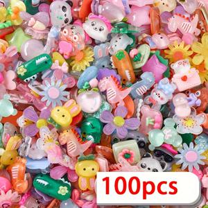 TEMU 50/100개 귀여운 동물 슬라임 펜던트 - 미니 레진 참, 곰, 공룡, 양, 소, 닭, 벌, 개미, 무당벌레, 물고기, 게, 랍스터, 새우, 오징어, 문어, 해파리, , 게, 개, 여우, 늑대, 원숭이|슬라임