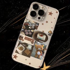 TEMU 아이폰 16 프로 맥스/15 프로/14 플러스/13/12/11 호환 스타 베어 휴대폰 케이스, 충격 흡수, 미끄럼 방지, 초경량, 고품질 보호 케이스, 남녀 공용, , 남자친구, 친구 선물용