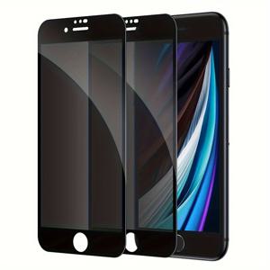 TEMU 아이폰 SE 2022/2020, 아이폰 8, 7, 6S, 6 Plus용 프라이버시 스크린 보호 필름 2개 세트. 스파이 방지 9H 강화 유리, 엣지-투-엣지 풀 커버리지, 지문 방지 및 기포 방지 설계.