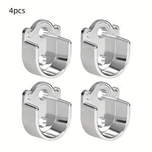TEMU 4pcs 금속 커튼 로드 U-형 브래킷, 캐비닛 로드 랙 소켓 끝 U-프론트, 옷장 브래킷 샤워 커튼 로드에 적합