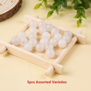 TEMU DIY 주얼리 만들기용 5개입 10mm 천연석 구슬 벌크 루즈 라운드 보석 4mm 구멍 - 목걸이, 팔찌, 귀걸이, 키체인 제작용 대구멍 다양한 돌 (창작 또는 상업용)