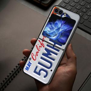 TEMU 폰 케이스: 빈티지 번호판 하드 백 커버 갤럭시 ZFlip 5G Z Flip 5/6 ZFLIP7 Z Flip 7 6 5 4 3 Z Flip 3/4 호환