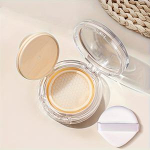 TEMU 원피스 원형 에어 쿠션 컨테이너, 0.41온스, 거울 퍼프 리필 가능, 파운데이션 및 BB크림 포함 여행용 메이크업에 적합.