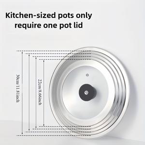TEMU 다양한 사이즈의 다용도 냄비 뚜껑 (스테인리스 스틸 재질, 투명 강화 유리 덮개 포함). 다양한 요리 요구에 적합하며, 넘치기 방지 기능이 있어 가정용으로 활용하기에 이상적이며, 다용도 주방 액세서리로 디자인되었습니다.