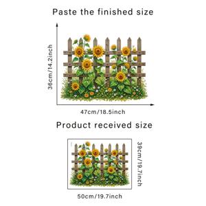 TEMU 1개 & 녹지 목재 울타리 PVC 벽 스티커 - 자체 접착식, 제거 가능한 양면 장식 거실, 침실, 식당 공간, 공부방, 욕실용 - 매트 마감, 전기 필요 없음, 쉬운 설치, 거실 장식 | 자연 영감 장식 | 이지인스톨 스티커, 장식