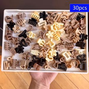 TEMU 여성용 혼합 색상 미니 헤어 클립 30개입. 다양한 스타일, 심플하고 귀여운 디자인으로 모든 헤어스타일에 적합하며, 데일리 캐주얼 및 외출에 완벽합니다. 하와이안 액세서리, 여성 헤어 장식품, 사계절용 해변 액세서리.