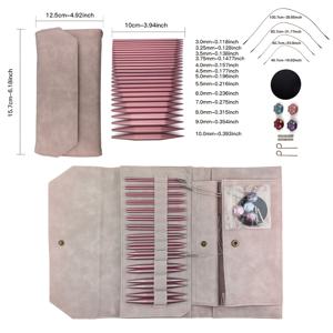 TEMU 13쌍/세트 핑크 알루미나 옥사이드 10cm 분리형 원형 뜨개바늘, 교체 가능한 코드 포함