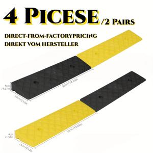 TEMU 4개 세트 헤비듀티 휴대용 차량 경사대 - 자동차, 잔디깎기, 휠체어 및 애완동물용 용량 경사대, 텍스처 PE 고무 표면, 미끄럼 방지 트랙, 차도, 계단 및 고르지 않은 표면용, 노인을 위한 이동 보조 장치 및 애완동물 주인을 위한 이상적인 선물