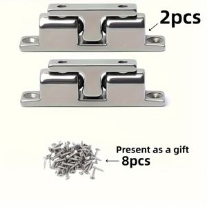 TEMU 2개 스테인리스 스틸 자석 잠금 장치 세트, 설치 나사 포함 - 드릴링 불필요 접착제, 강력한 자력, 충격 방지, 침실, 욕실, 옷장, 캐비닛에 적합 - 산업용 하드웨어 도구