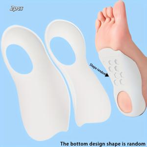 TEMU 2개 아치 지지 깔창 - 충격 흡수, 마찰 방지 & 쿠션 기능이 있는 마사지 발꿈치 패드, 블랙 & 화이트 반 사이즈 깔창 (러닝, 서기용), 발 지지 깔창, 인체공학적 디자인, 내구성 좋은 깔창, 발뒤꿈치보호패드, 신발 뒤꿈치 패드