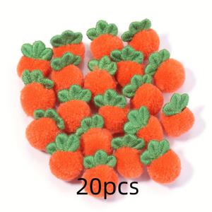 TEMU 20개/팩 카툰 컬러풀 플러시 과일 모양 DIY 액세서리, 귀여운 헤어클립, 헤어밴드, 귀걸이, 모자 장식용 공예 소품