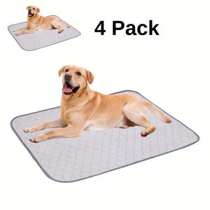 TEMU 4개입 방수 강아지 매트, 미끄럼 방지 빨 수 있는 강아지 배변 훈련 패드, 크레이트 & 새끼 강아지 출산, 45x60cm 소형 사이즈 - 회색, 애완 동물 훈련 패드, 배변 패드, 소변 패드, 애완 동물 주인, 강아지 부모, 내구성 있는 소재, 간편한 세척, 고품질 원단|배변패드