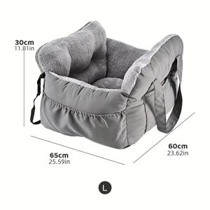 TEMU 애완동물용 카시트 - 부드럽고 따뜻하며 편안한 고양이 & 강아지 여행용 카시트, 튼튼한 폴리에스터, 세척 용이, 안전한 착용감, 장거리 운전에 적합