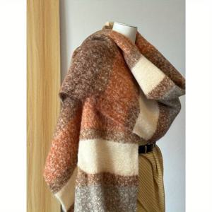 TEMU 여성용 두꺼운 겨울 스카프 - 엑스트라 롱 포근한 따뜻함, /브라운/레드 톤 - 부드러운 플러시 같은 질감 - 우아한 캐주얼부터 포멀, 일상 및 특별한 날 - 간편한 관리 - 추운 날씨, 사무실, 여행용 - 여성 패션 액세서리, 겨울 의류