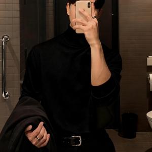 TEMU 남성용 캐주얼 아웃도어 니트 스웨터, 비즈니스 클래식 솔리드 컬러 하이넥 리버서블 긴팔 스웨터, 가을 겨울 패션 루즈 드롭 숄더 소매 트렌디 풀오버, 부드럽고 편안한 소재, 홈웨어에 적합, 아웃도어 레저 및 정장 행사용 다용도 탑