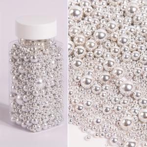 TEMU 95g/3. 골든 화이트 진주 케이크 장식 - 컵케이크, 쿠키, 도넛 & 아이스크림용 혼합 사이즈 - 결혼식, 생일, 발렌타인데이, 크리스마스에 완벽 - 식품 안전 플라스틱 베이킹 용품, 케이크 장식 용품