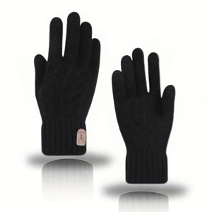TEMU 남녀공용 알파카 겨울 장갑 - 스마트폰 호환 터치스크린 장갑, 손목 후크 & 버튼 포함, 추운 날씨용 스마트폰/아이패드 장갑 (세탁기 사용 가능, 블랙/다크 그레이/그레이) - 사무실, 여행, 사이클링용