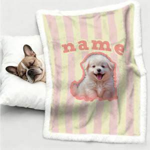 TEMU 맞춤형 사진 & 이름 강아지 담요 - 나만의 사진과 텍스트로 커스텀 펫 침대커버, 100% 폴리에스터 세탁 가능, 소형견/반려동물을 위한 포근한 선물, 침대, 소파, 여행용 - 생일 및 특별한 날을 위한 맞춤형 강아지 침구