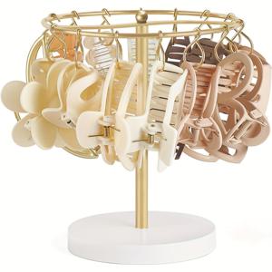 TEMU 금속 헤어클립 홀더 수납 디스플레이 스탠드, '클로 스타일 바비핀 정리함 - 룸 및 데스크탑용. 핀셋 또는 기타 액세서리를 보관하면서 헤어 액세서리를 깔끔하게 정리할 수 있는 금속 랙, 쥬얼리 타워|머리핀