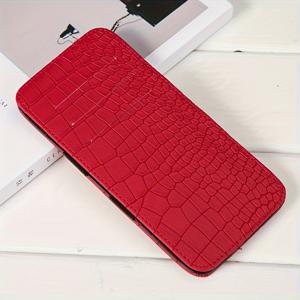 TEMU 남녀공용 긴 지갑, 한국 스타일 악어 패턴 | 인조 가죽 플립탑, 세로 디자인, 카드 및 현금 보관 다용도, 크리스마스, 새해, 생일 선물로 적합