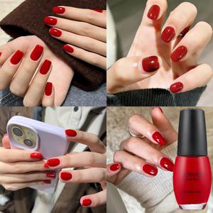 TEMU [ 딸기우유 네일 ] 정홍색 팁토우 젤 메니큐어 마카롱 글레이즈드네일 누드 대용량 젤 네일 폴리쉬 시럽 젤네일 요거트젤|젤네일