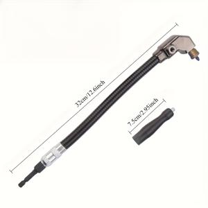 TEMU 1개 헤비듀티 직각 드릴 척 - 유연한 샤프트 연장, 90도 회전, 6.35mm 샹크 지름, 인체공학적 그립 - 좁은 공간용 전동드릴 호환, 목공 및 DIY 프로젝트, 홈 건설용 - 내구성 강화 금속/플라스틱 구조 - 전문가 및 취미 목공자에게 이상적인 액세서리, 정밀 공구, 견고한 각도 드릴링 도구