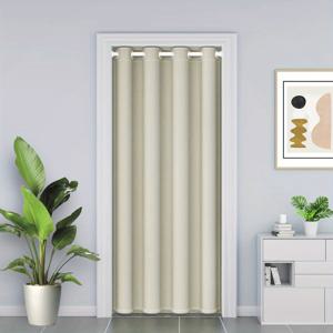 TEMU 1개 단색 플레인 도어 커튼 모던 스타일 아트 데코 룸 파티션 - 거실, 침실, 복도, 탈의실에 적합