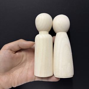 TEMU 두 개의 원색 나무 인형, 4.7인치(12cm) 대형 나무 인형, DIY 및 페인팅에 적합