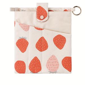 TEMU 1개 2-in-1 북 파우치, 휴대용 북 보관 가방, 노트북 정리함, 회의 메모용 편리한 오피스 필통, A5 사이즈 노트북 수납 가능, 귀여운 딸기 프린트 북 백, 휴대용 북 홀더|필통