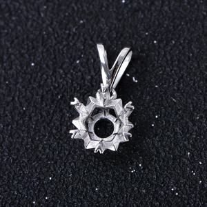 TEMU 925실버로 제작된 5-12mm 펜던트 베이스, 아름다운 눈꽃 디자인, 수제 주얼리 제작에 적합한 펜던트 베이스